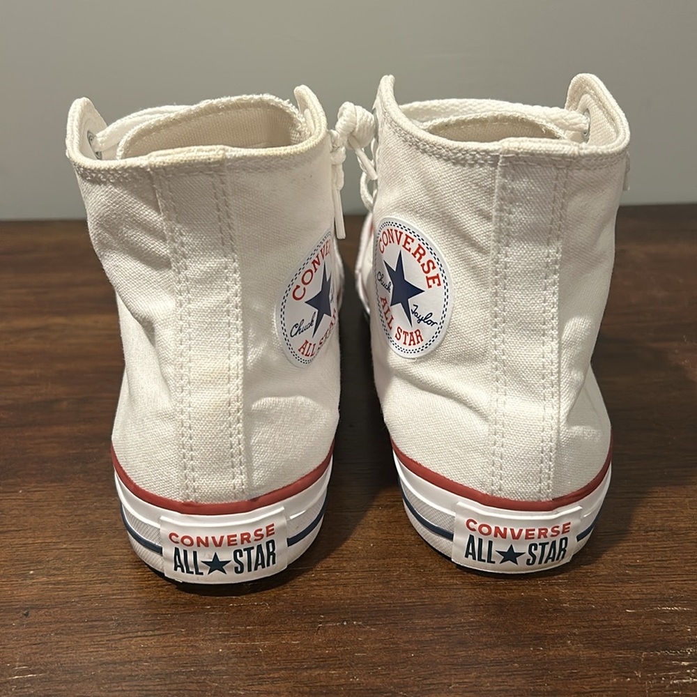 Converse Chuck Taylor All Star White Canvas High-Top Sneakers - Picture 4 of 9